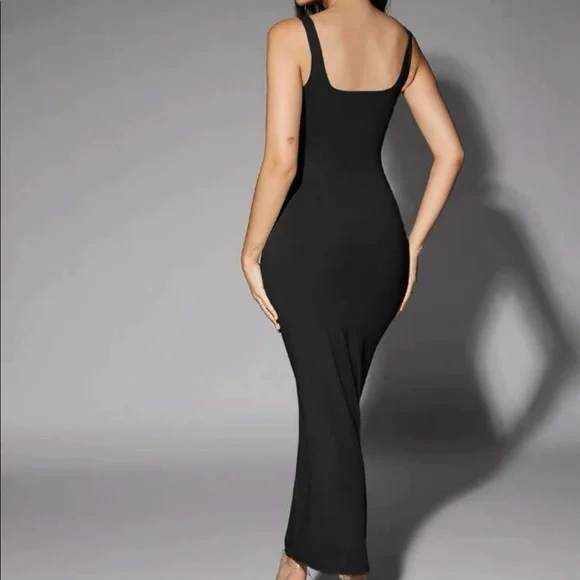 Dress maxi basic tank scoop neck black sexy women long dress - Picture 5 of 6